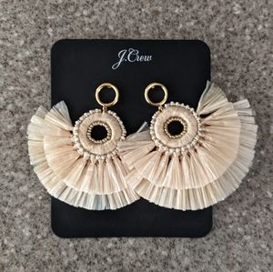 J Crew Raffia Fan earrings